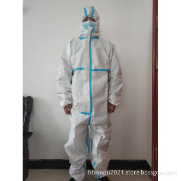 Type 5 Type 6 SF Microporous Heat Sealing Taped Disposable Coverall For Protection